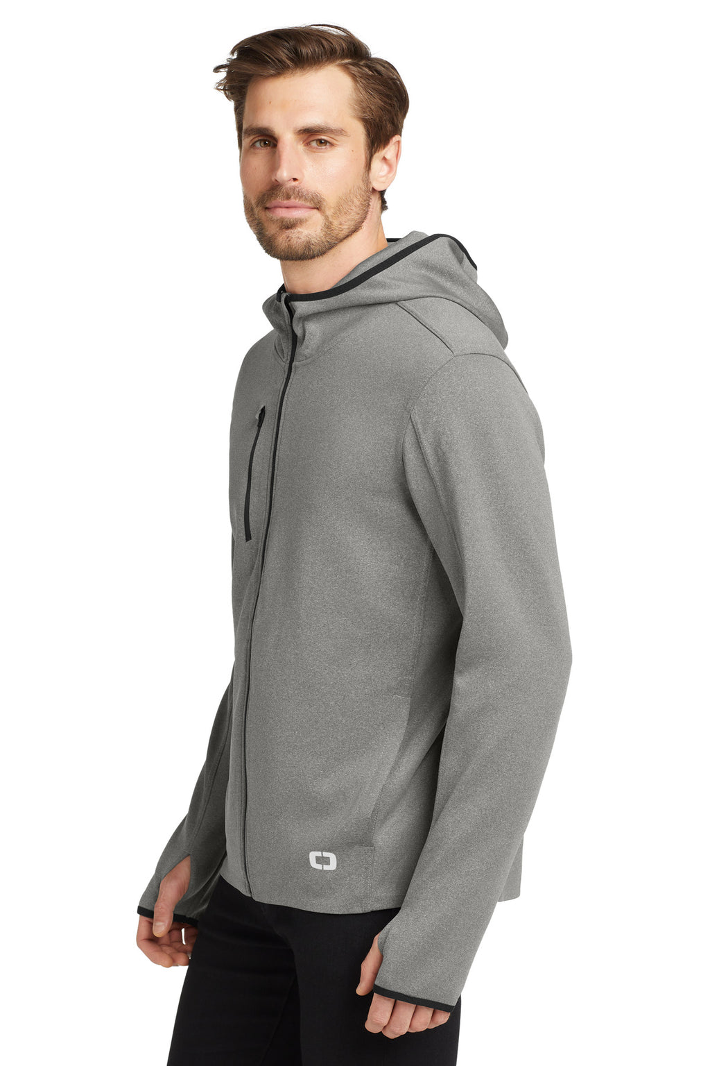 OGIO Stealth Full-Zip Jacket. OE728 - Heather Grey - side