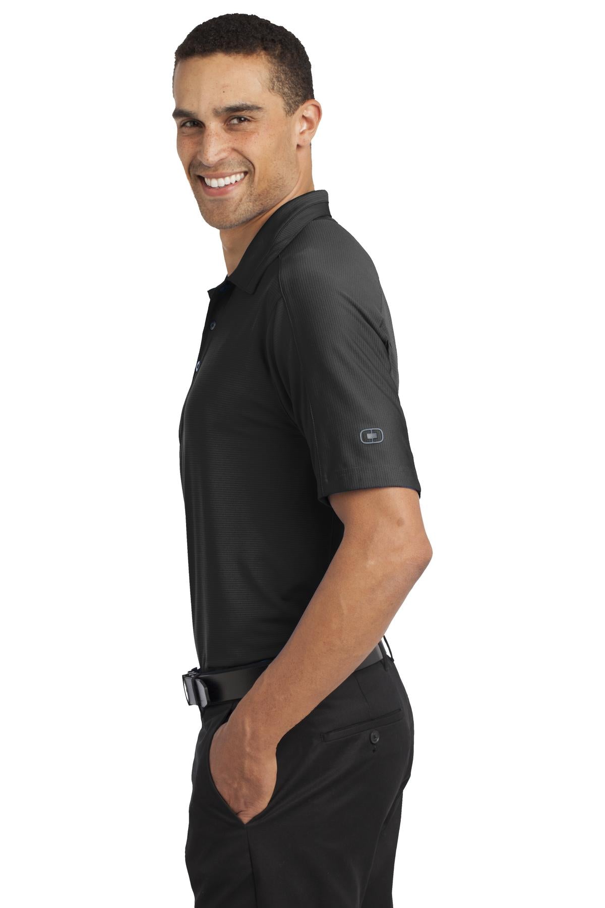 OGIO Linear Polo. OG1030 - Blacktop - side
