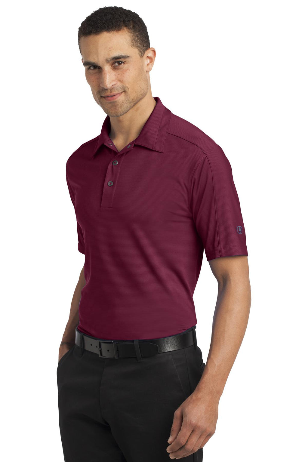 OGIO Linear Polo. OG1030 - Molten Maroon - three_q