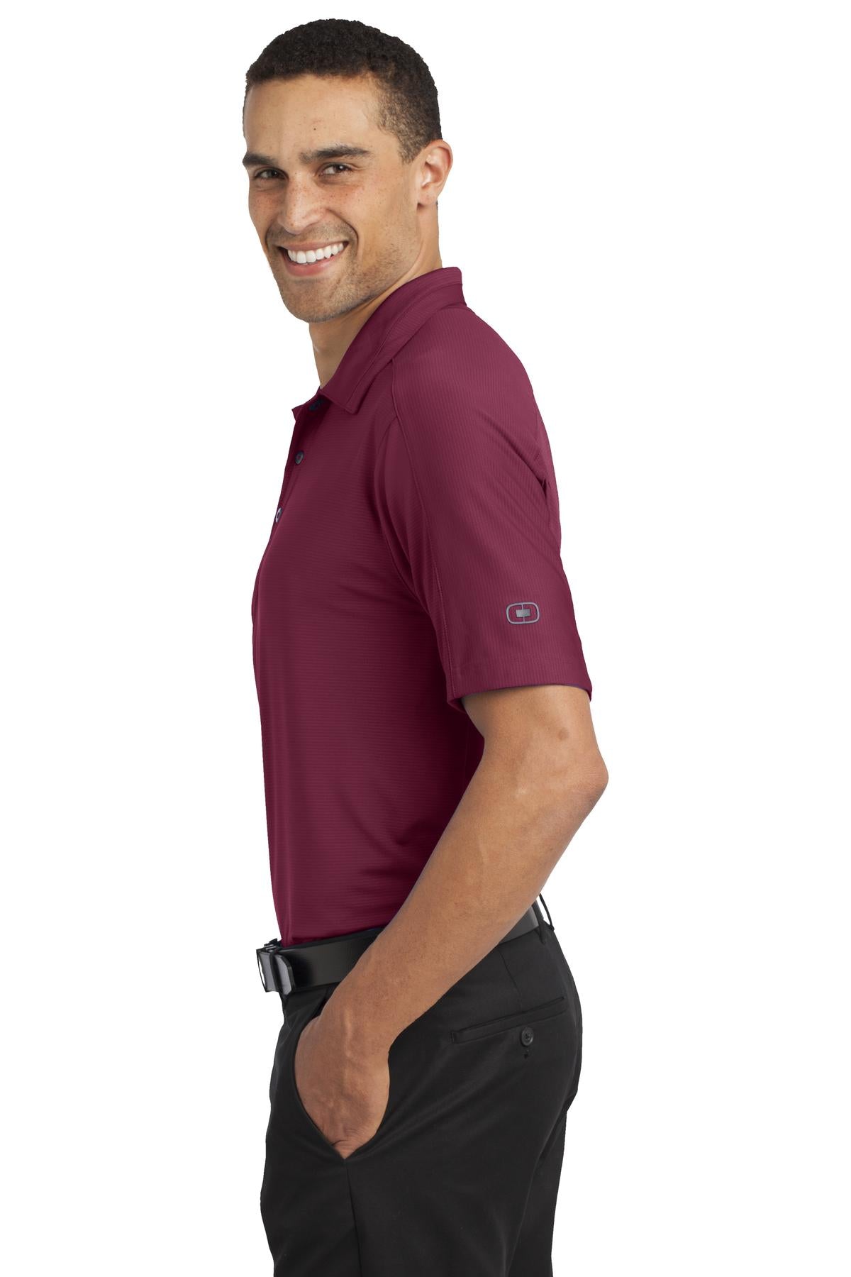 OGIO Linear Polo. OG1030 - Molten Maroon - side