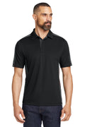 DISCONTINUED OGIO - Trax Polo. OG106 - Blacktop/ Diesel Grey/ Signal Red - front
