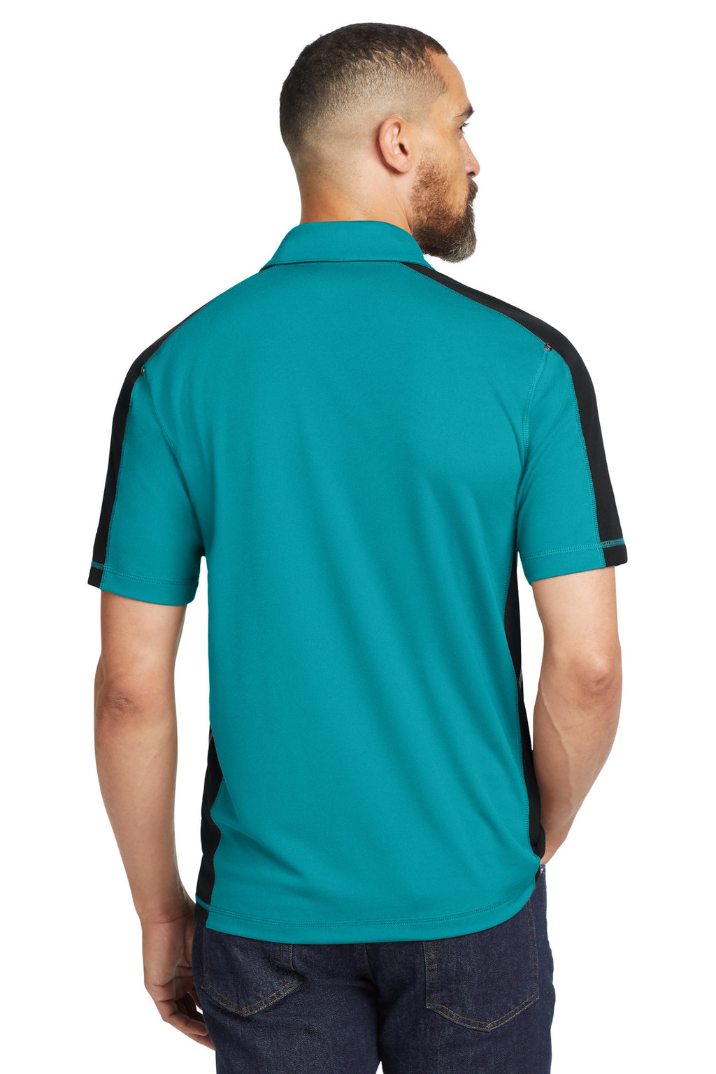 DISCONTINUED OGIO - Trax Polo. OG106 - Voltage Blue/ Blacktop/ Silver Grey - back