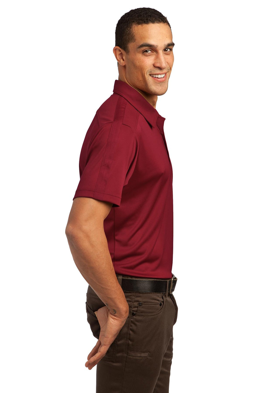 OGIO - Hybrid Polo. OG109 - Rebel Red - side