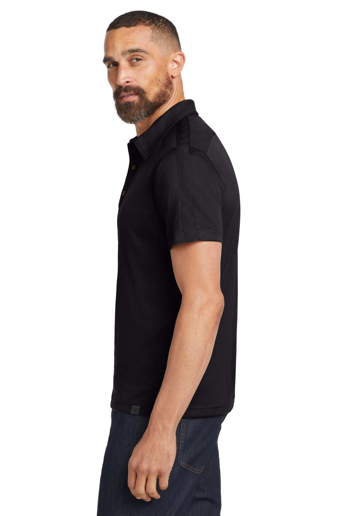 OGIO - Hybrid Polo. OG109 - Blacktop - side
