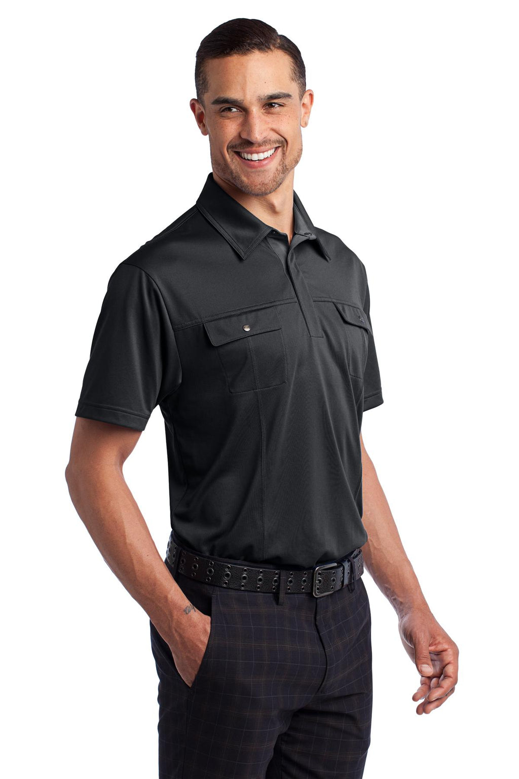 DISCONTINUED OGIO Axle Polo. OG113 - Blacktop - three_q