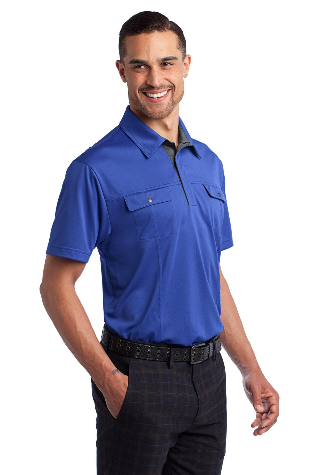DISCONTINUED OGIO Axle Polo. OG113 - Blue Ribbon - three_q