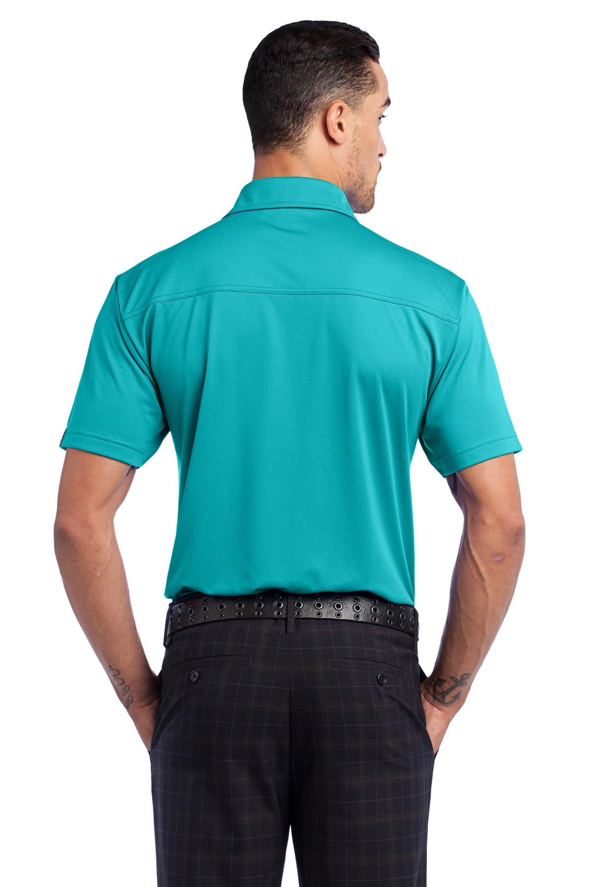 DISCONTINUED OGIO Axle Polo. OG113 - Teal Spark - back