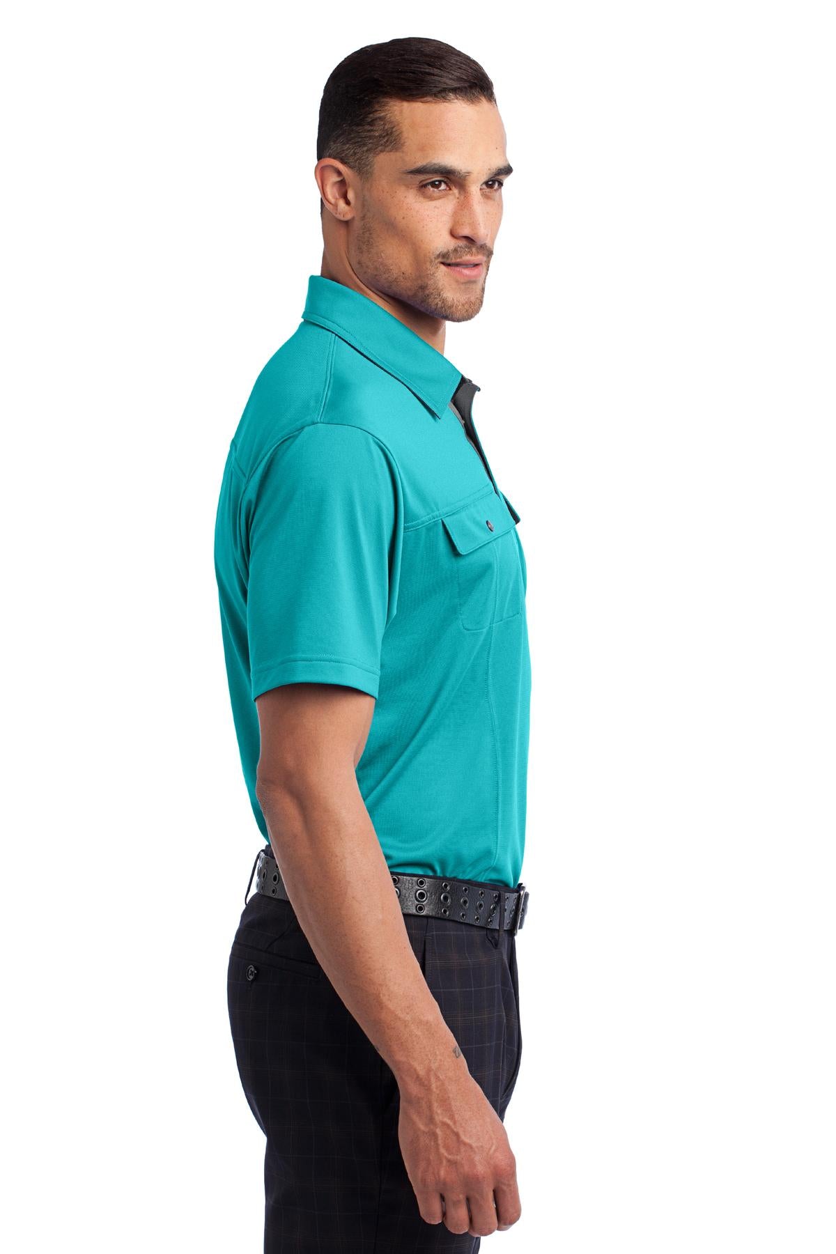 DISCONTINUED OGIO Axle Polo. OG113 - Teal Spark - side