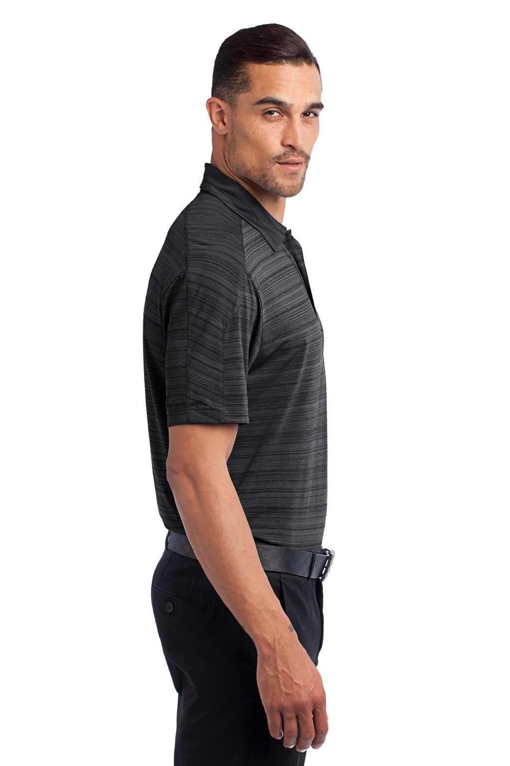 DISCONTINUED OGIO Elixir Polo. OG116 - Blacktop - side