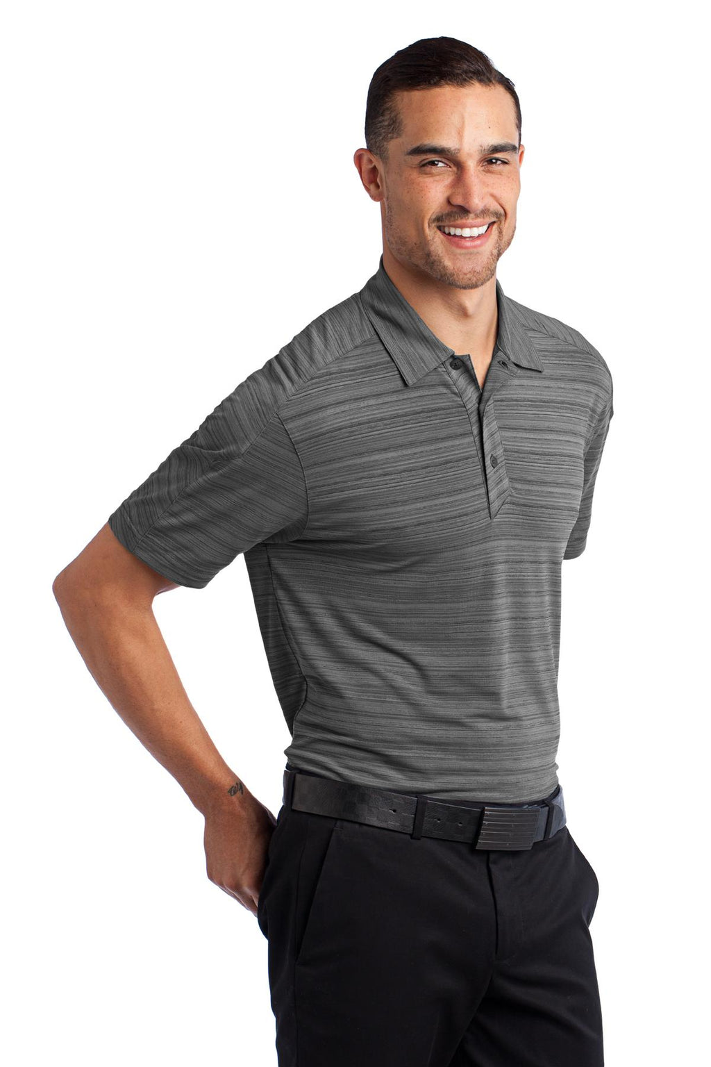 DISCONTINUED OGIO Elixir Polo. OG116 - Petrol Grey - three_q