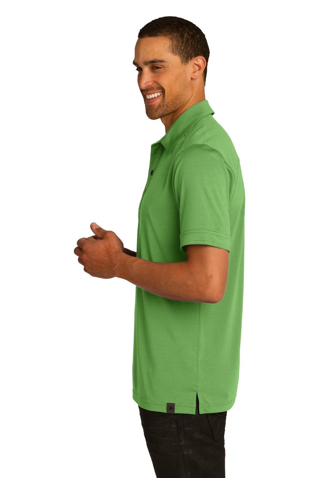 DISCONTINUED OGIO Leveler Polo. OG119 - Astro Green - side