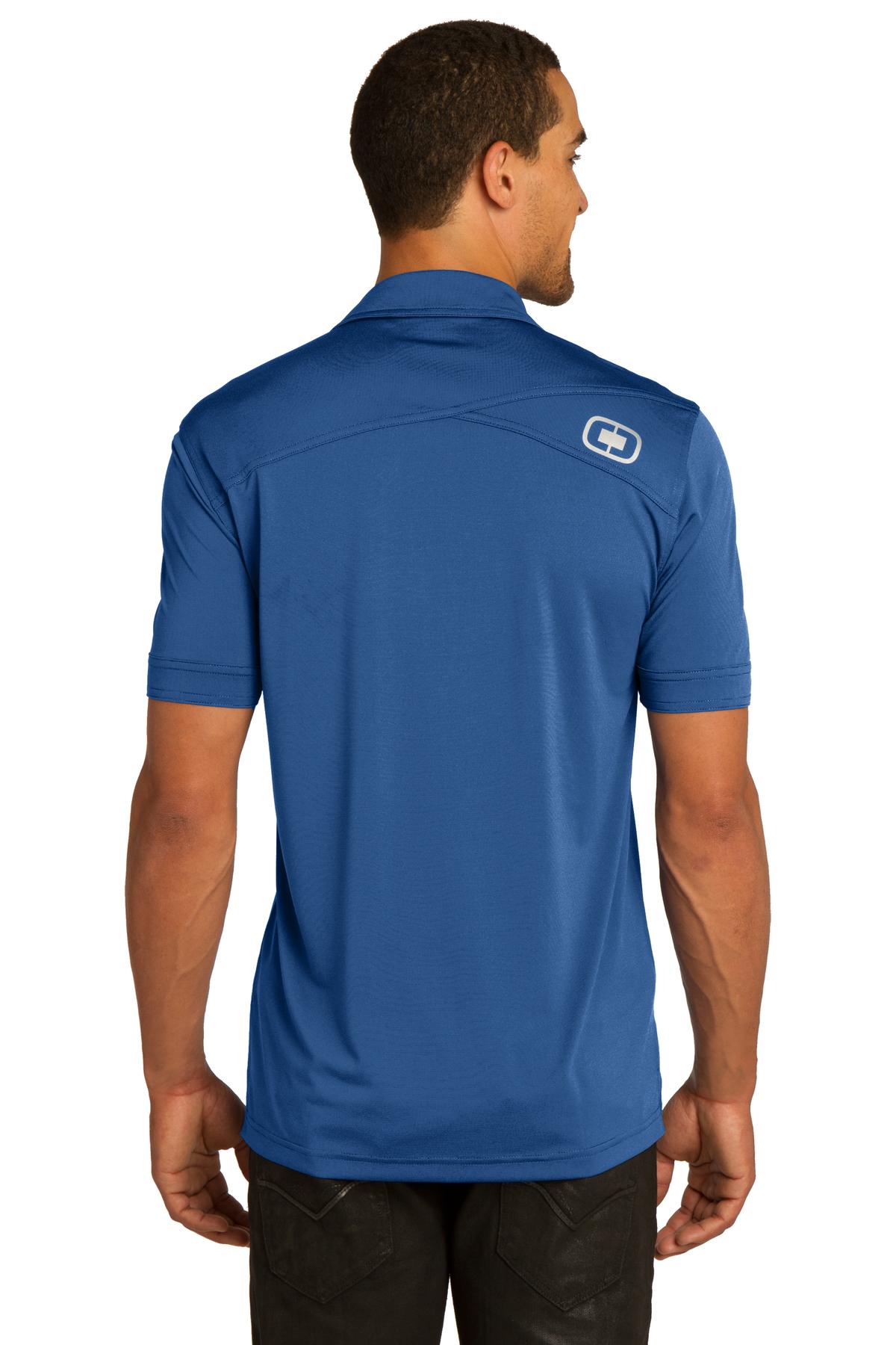 DISCONTINUED OGIO Leveler Polo. OG119 - Blue Steel - back