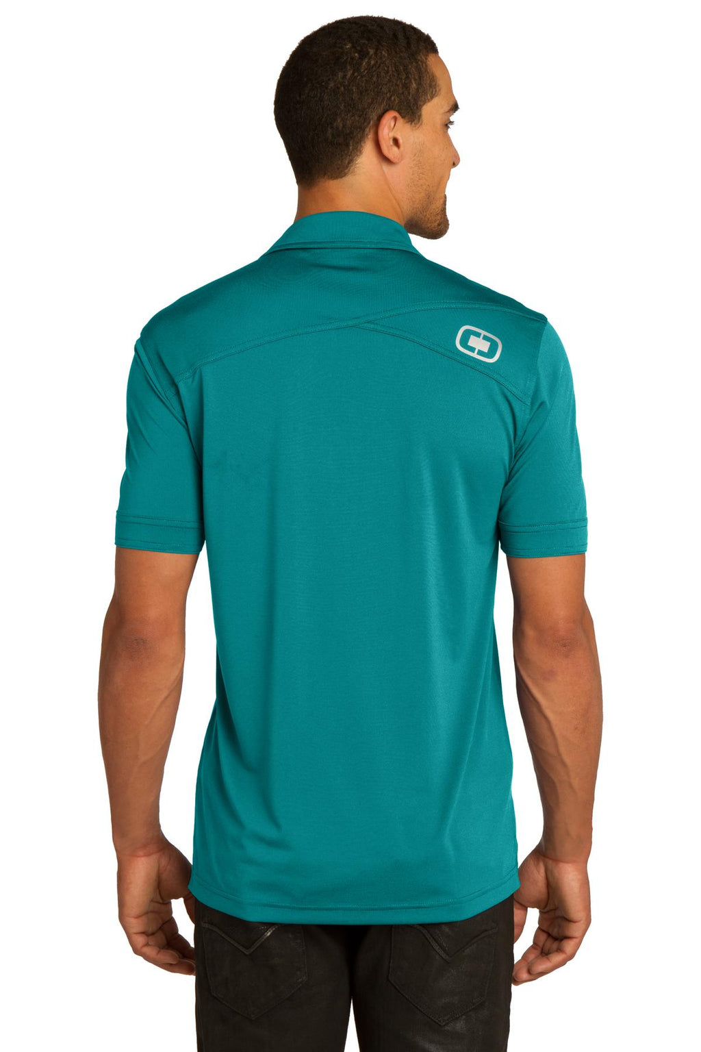 DISCONTINUED OGIO Leveler Polo. OG119 - Teal Spark - back