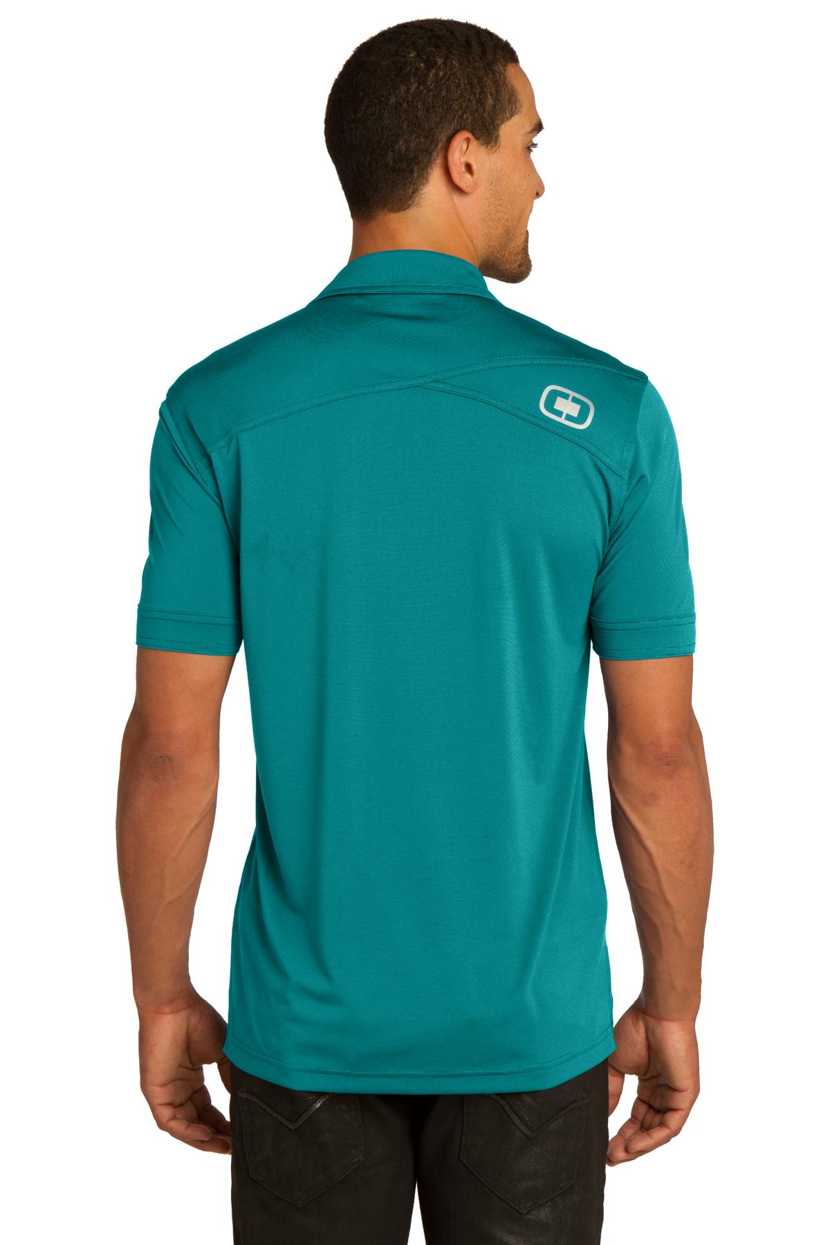 DISCONTINUED OGIO Leveler Polo. OG119 - Teal Spark - back