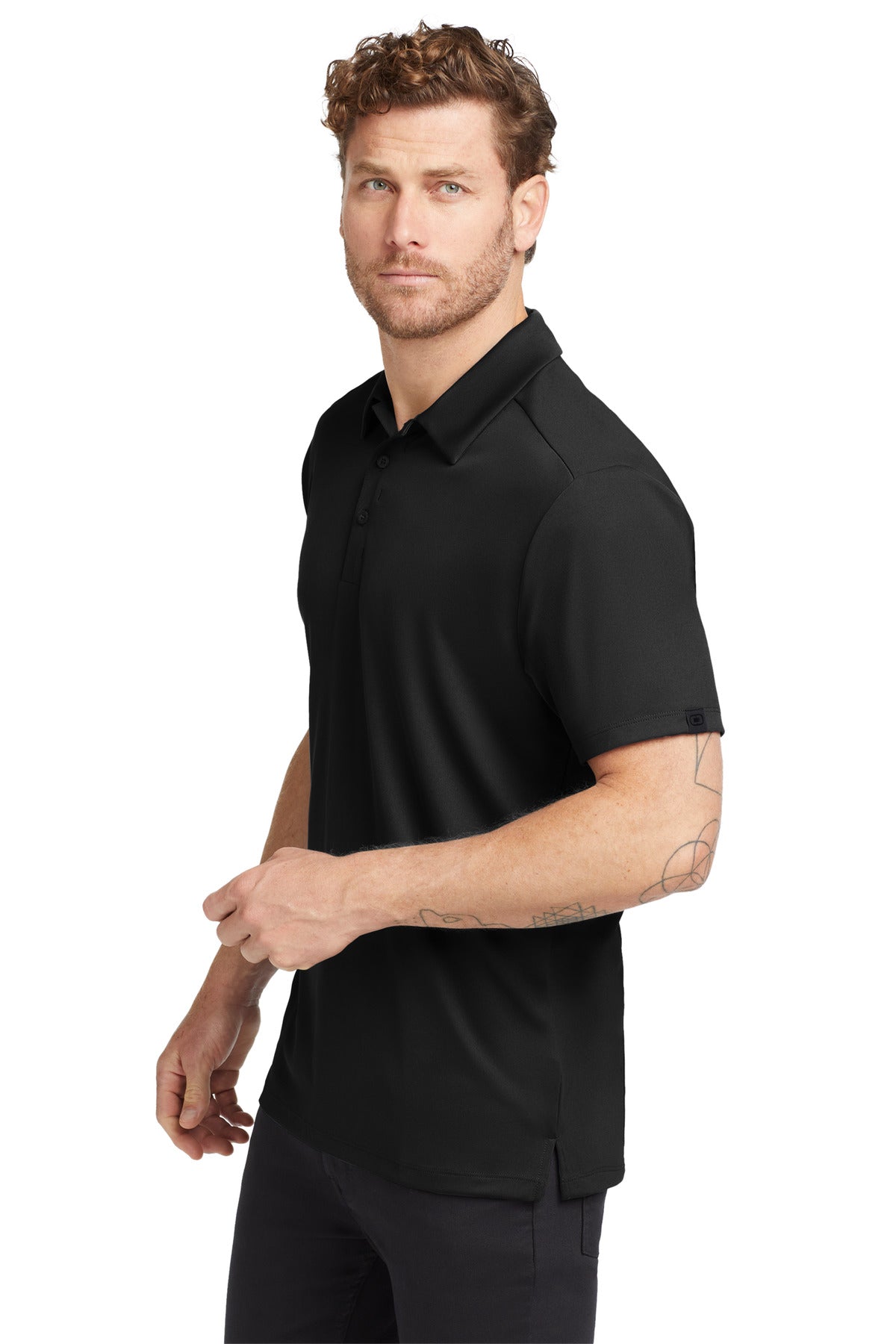 OGIO Framework Polo. OG125 - Blacktop - side