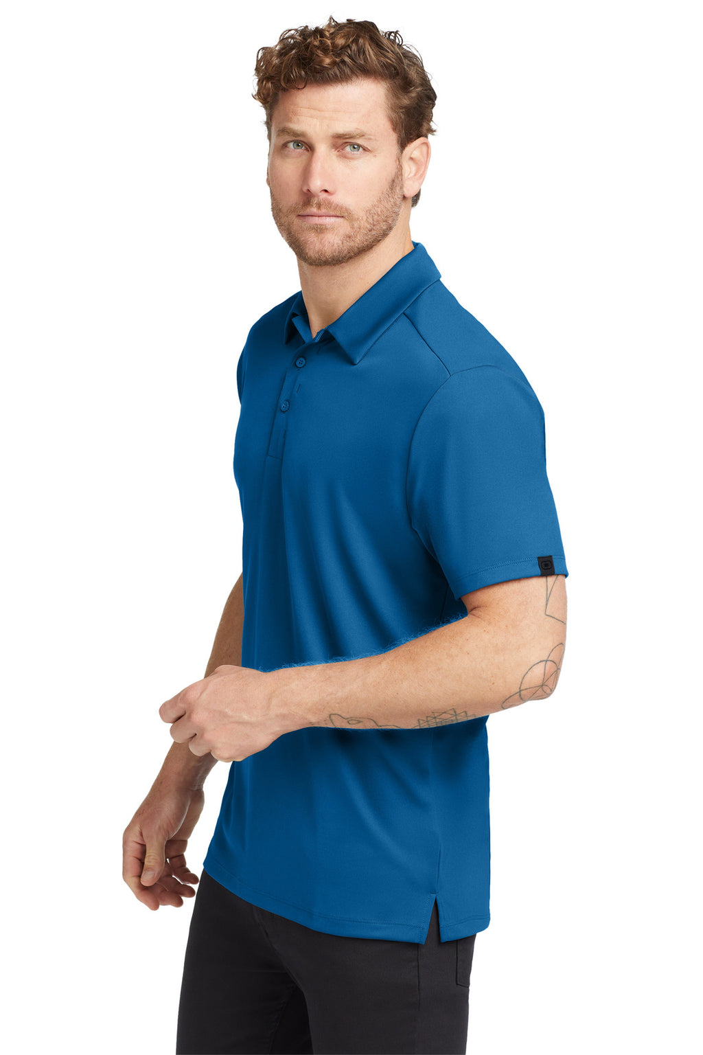 OGIO Framework Polo. OG125 - Bolt Blue - side