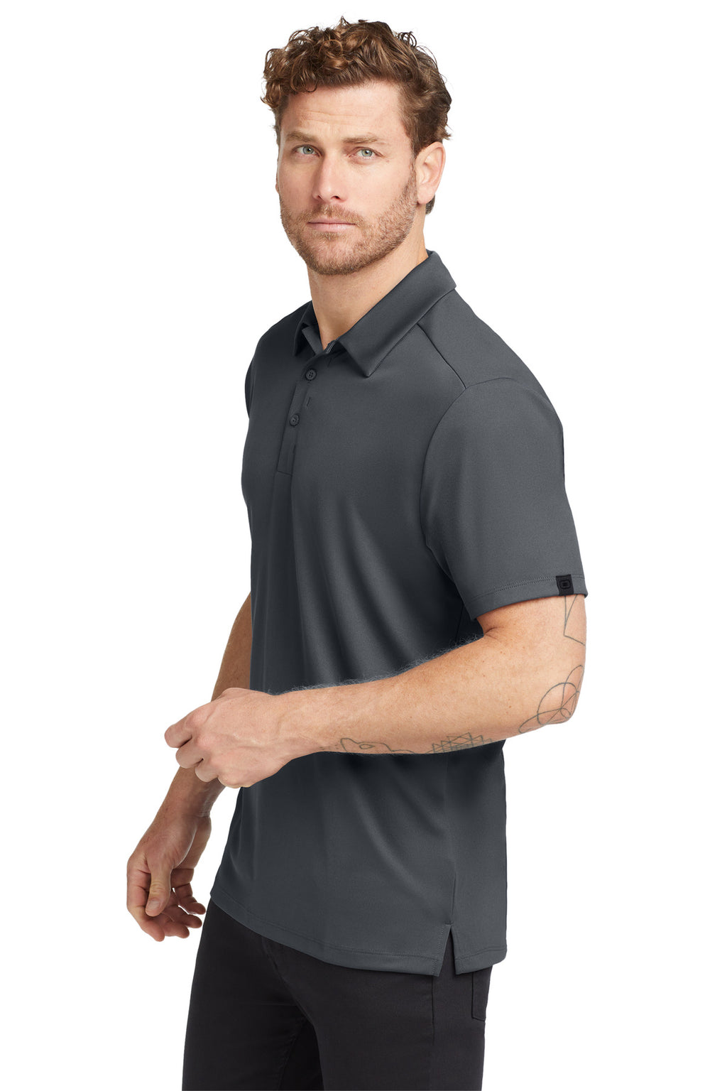 OGIO Framework Polo. OG125 - Diesel Grey - side