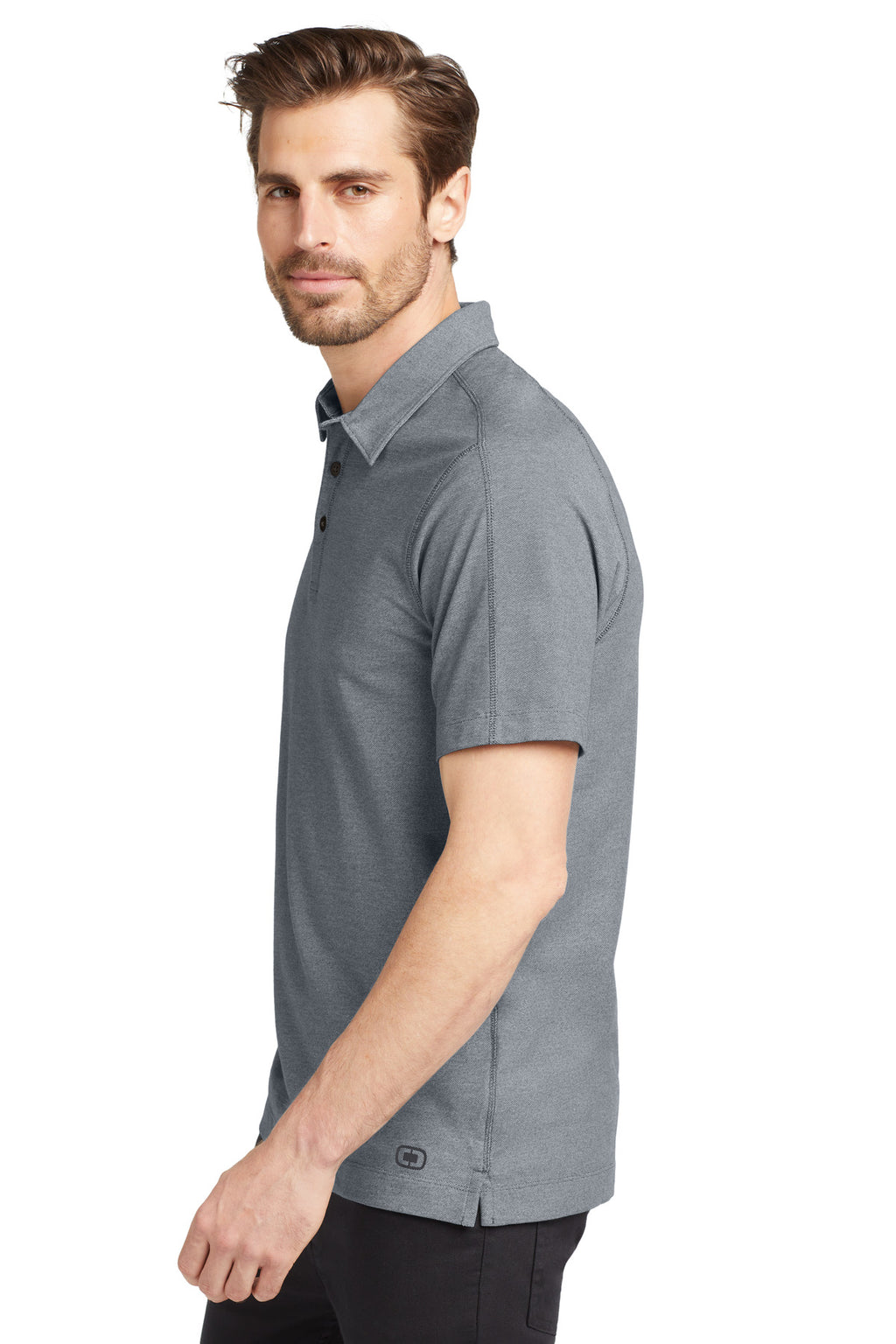 OGIO Onyx Polo. OG126 - Petrol Grey - side