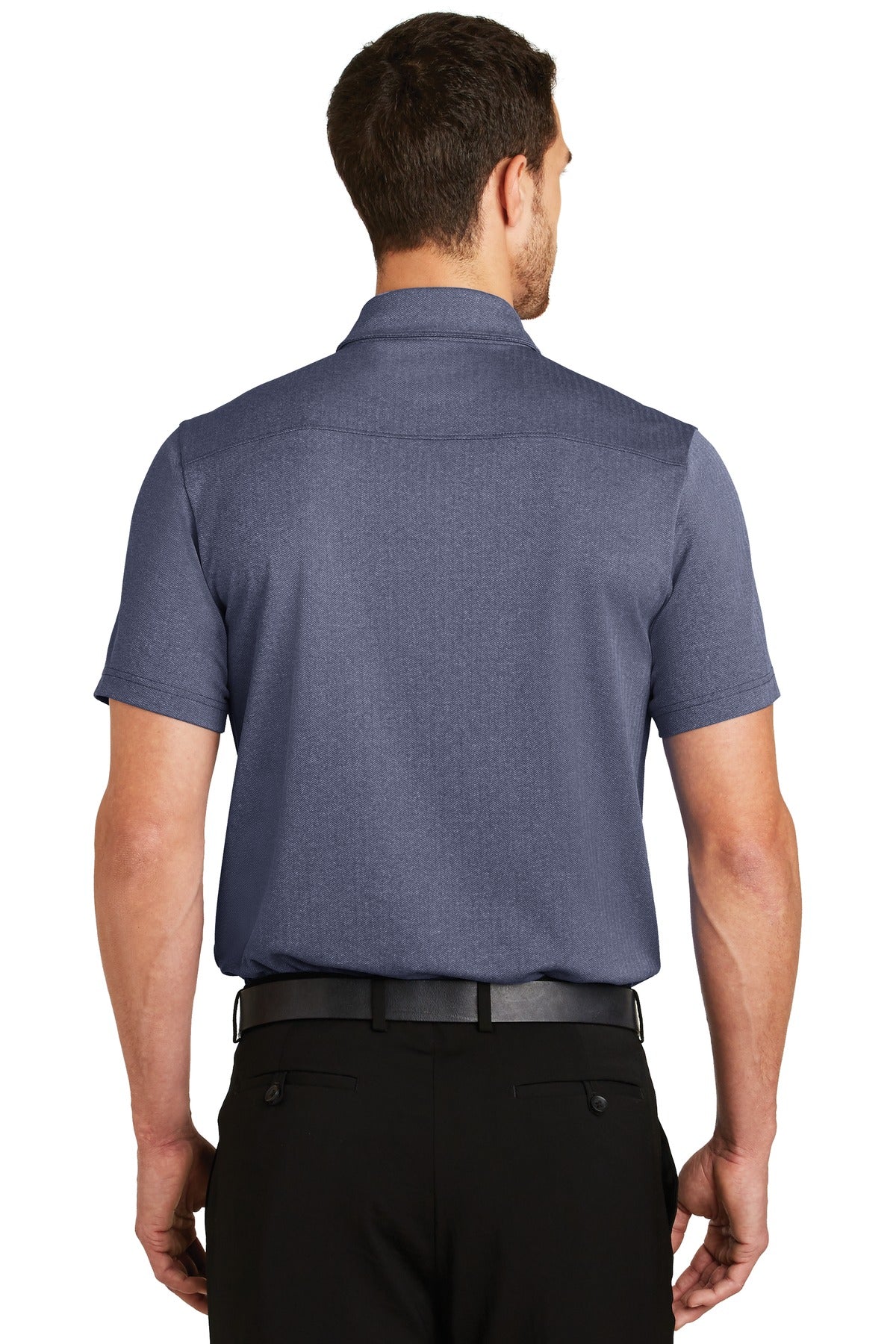 DISCONTINUED OGIO Express Polo. OG129 - Blueprint Herringbone - back