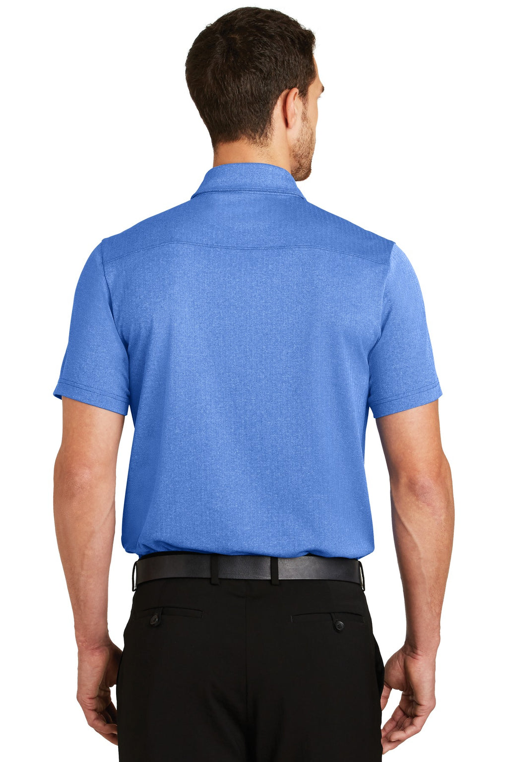 DISCONTINUED OGIO Express Polo. OG129 - Electric Blue Herringbone - back