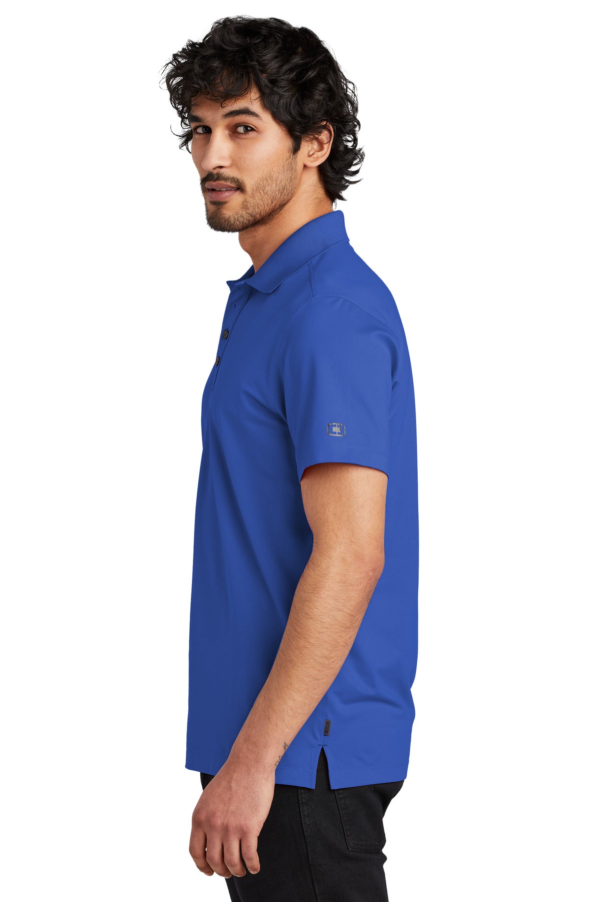 OGIO Metro Polo. OG130 - Enzyme Blue - side