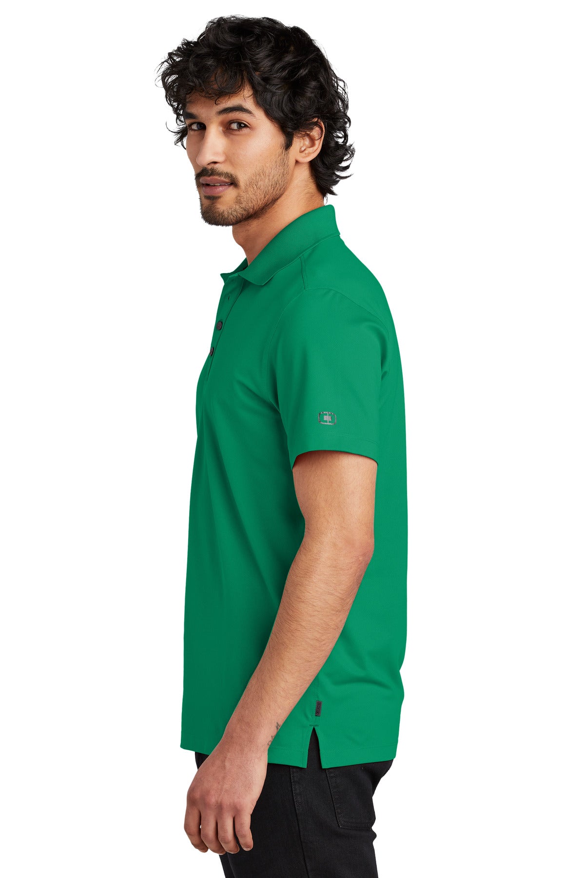 OGIO Metro Polo. OG130 - Green Shift - side