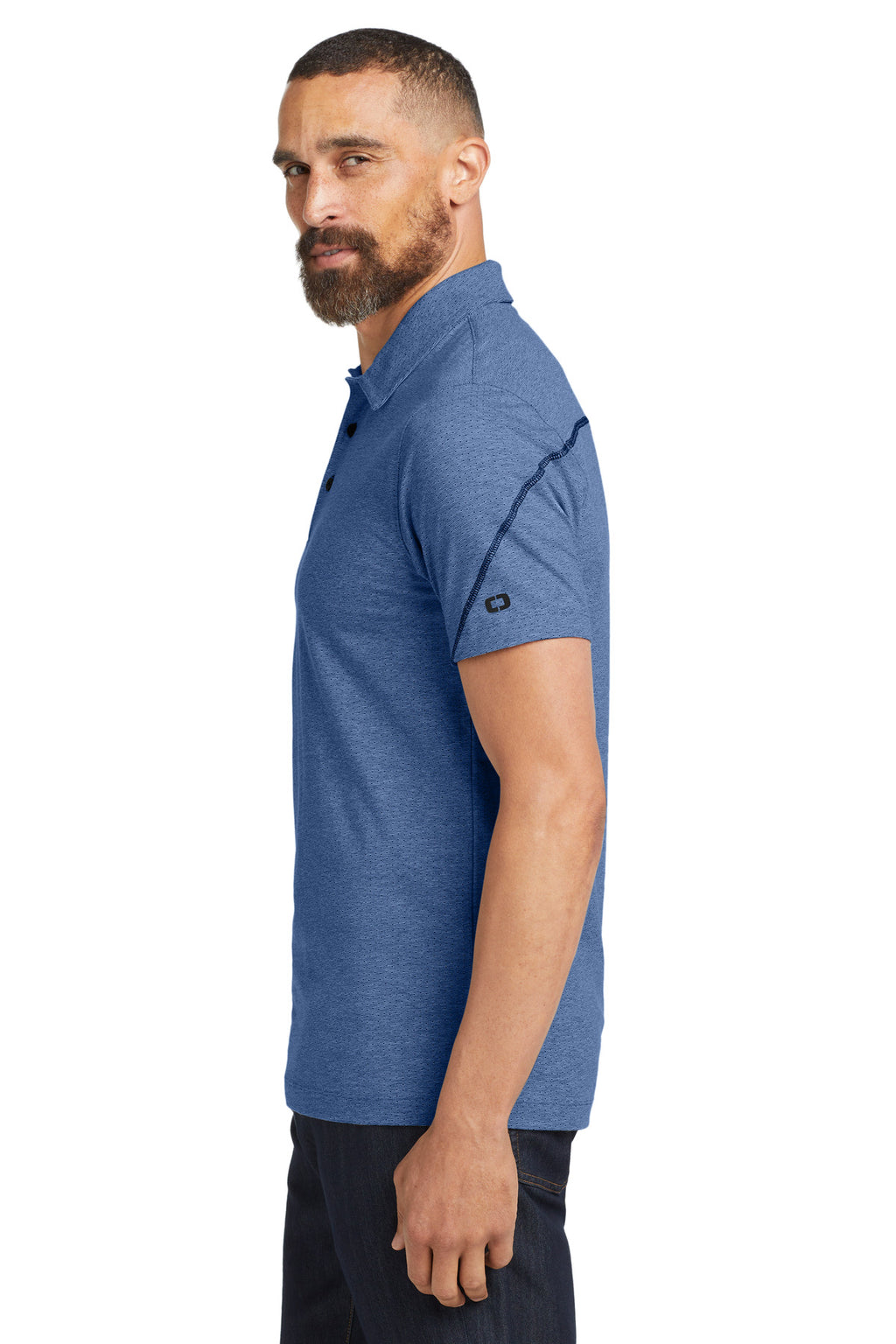 OGIO Tread Polo. OG135 - Blue Heather - side