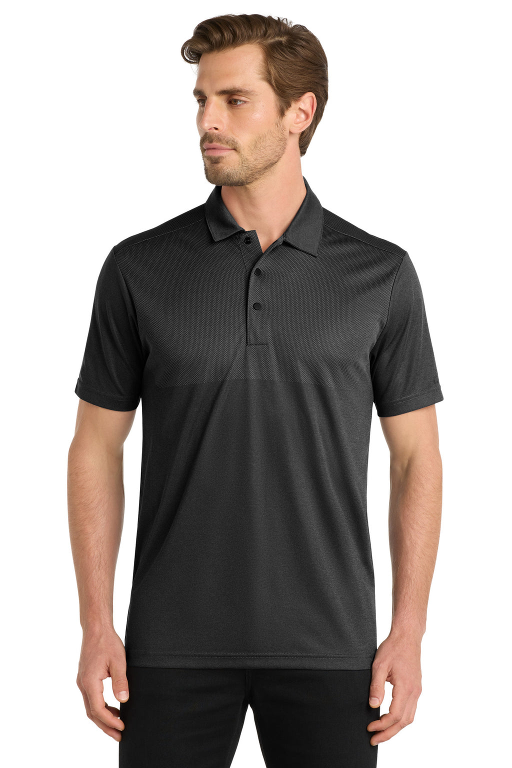 DISCONTINUED OGIO Surge Polo. OG137 - Blacktop Heather - front