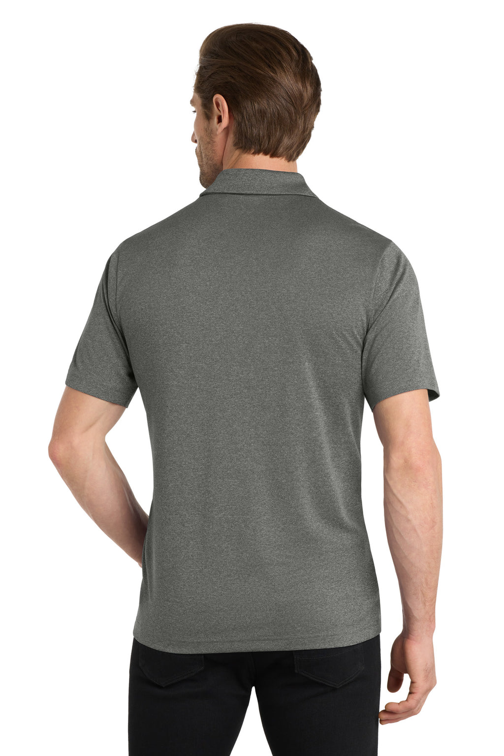 DISCONTINUED OGIO Gravitate Polo. OG140 - Dark Heather Grey - back