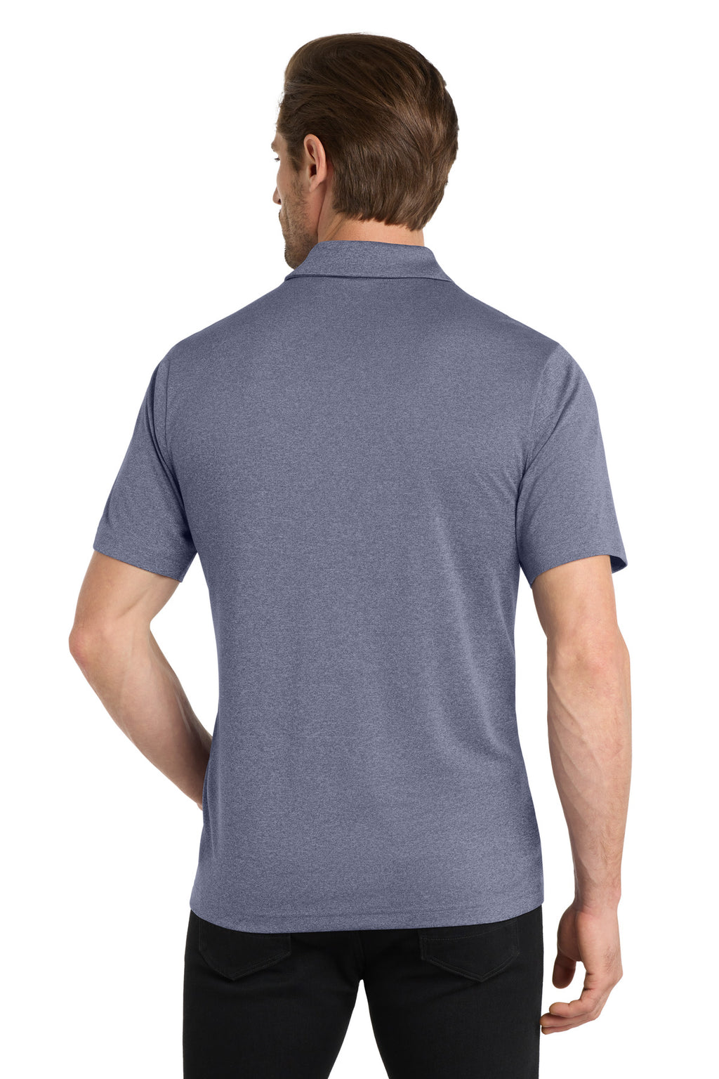 DISCONTINUED OGIO Gravitate Polo. OG140 - Navy Heather - back