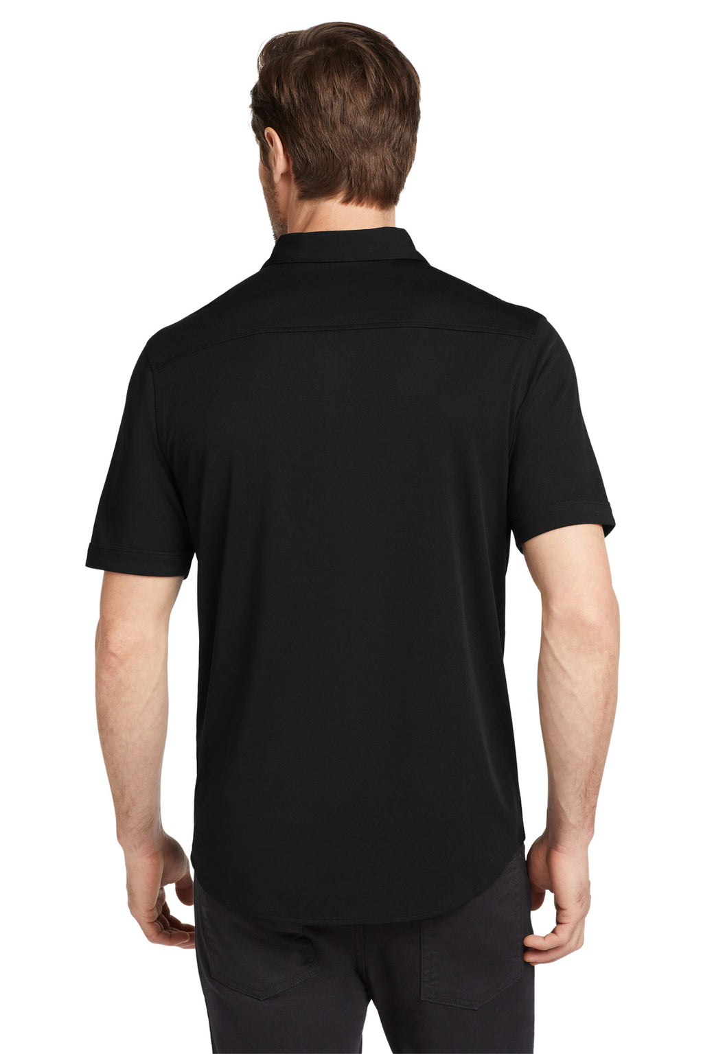 OGIO Gravitate Full-Button Polo. OG141 - Blacktop - back