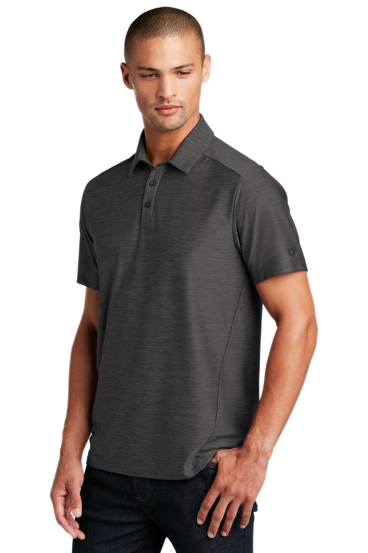 OGIO Slate Polo. OG143 - Blacktop - three_q