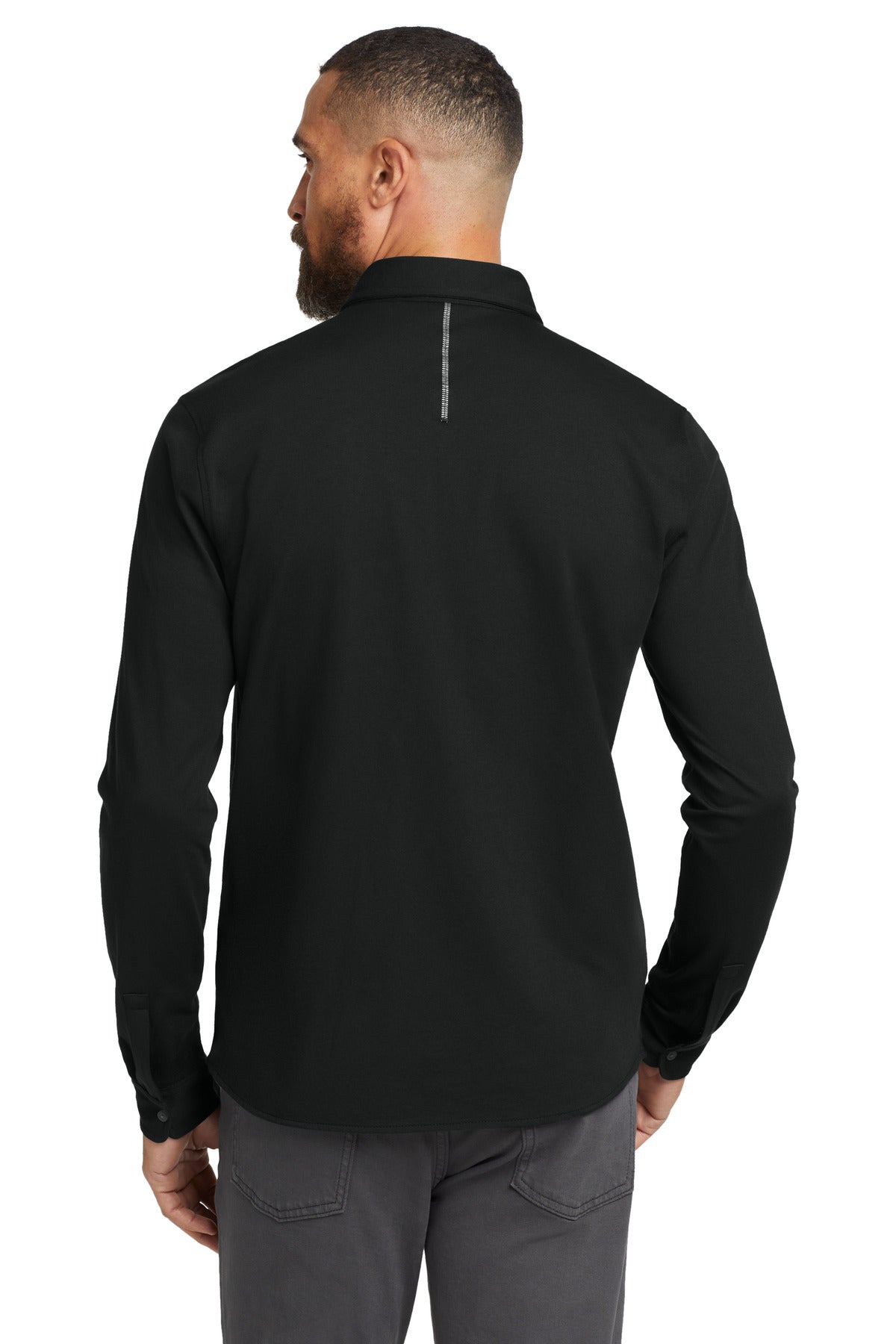 OGIO Code Stretch Long Sleeve Button-Up. OG145 - Blacktop - back