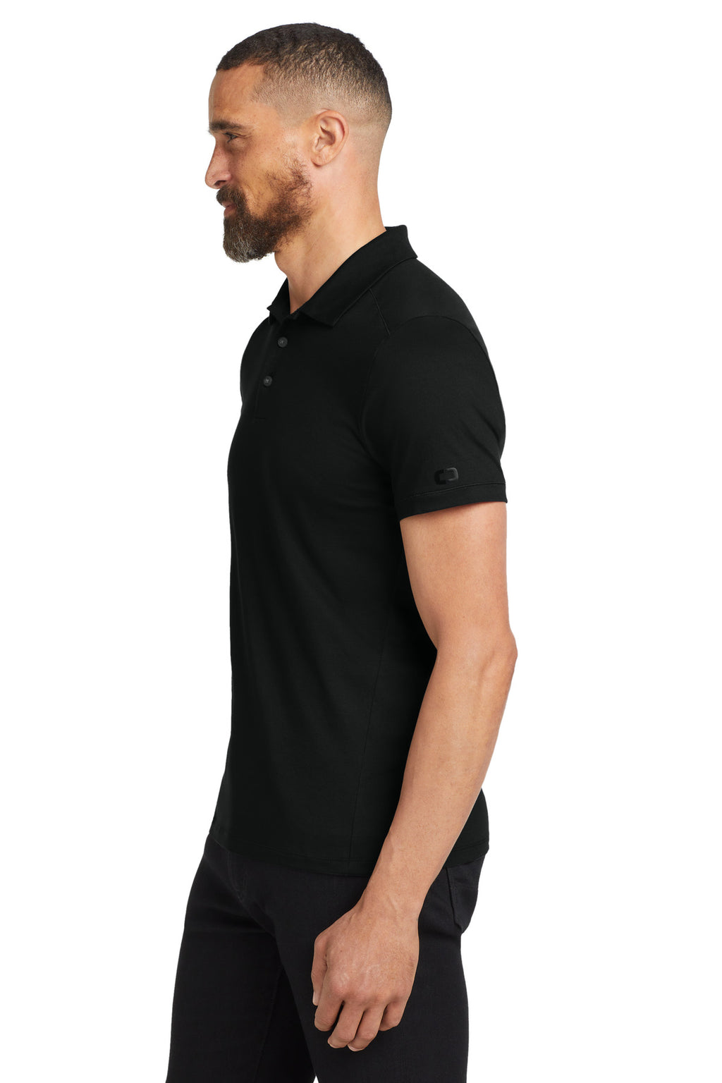 OGIO Code Stretch Polo. OG146 - Blacktop - side