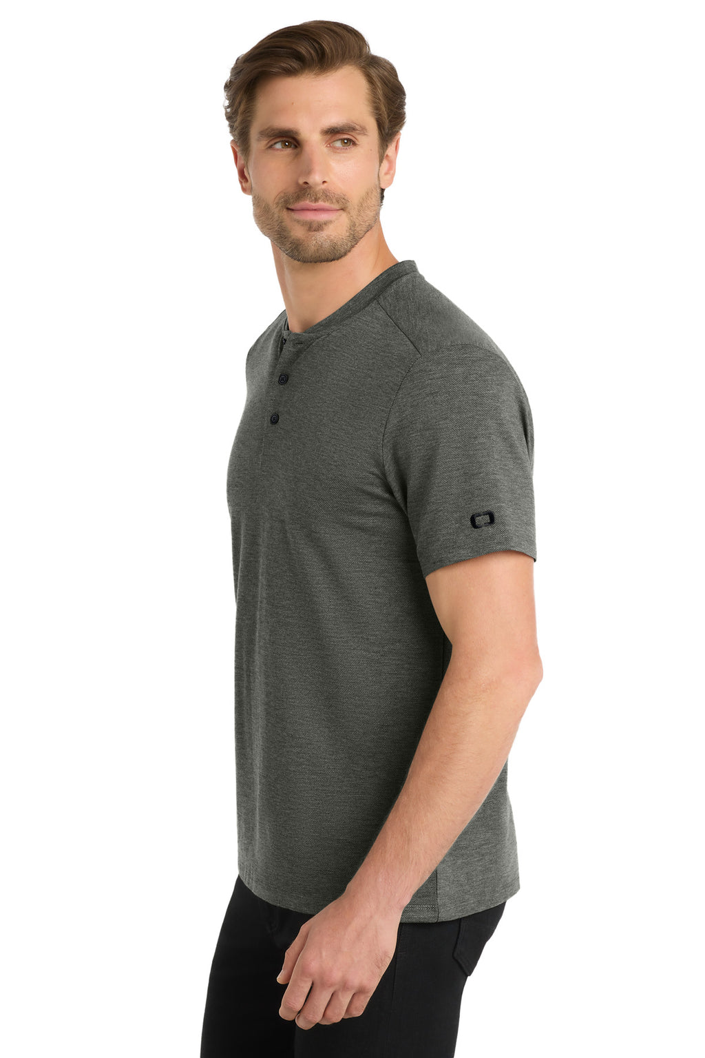 DISCONTINUED OGIO Evolution Henley OG148 - Tarmac Grey - side