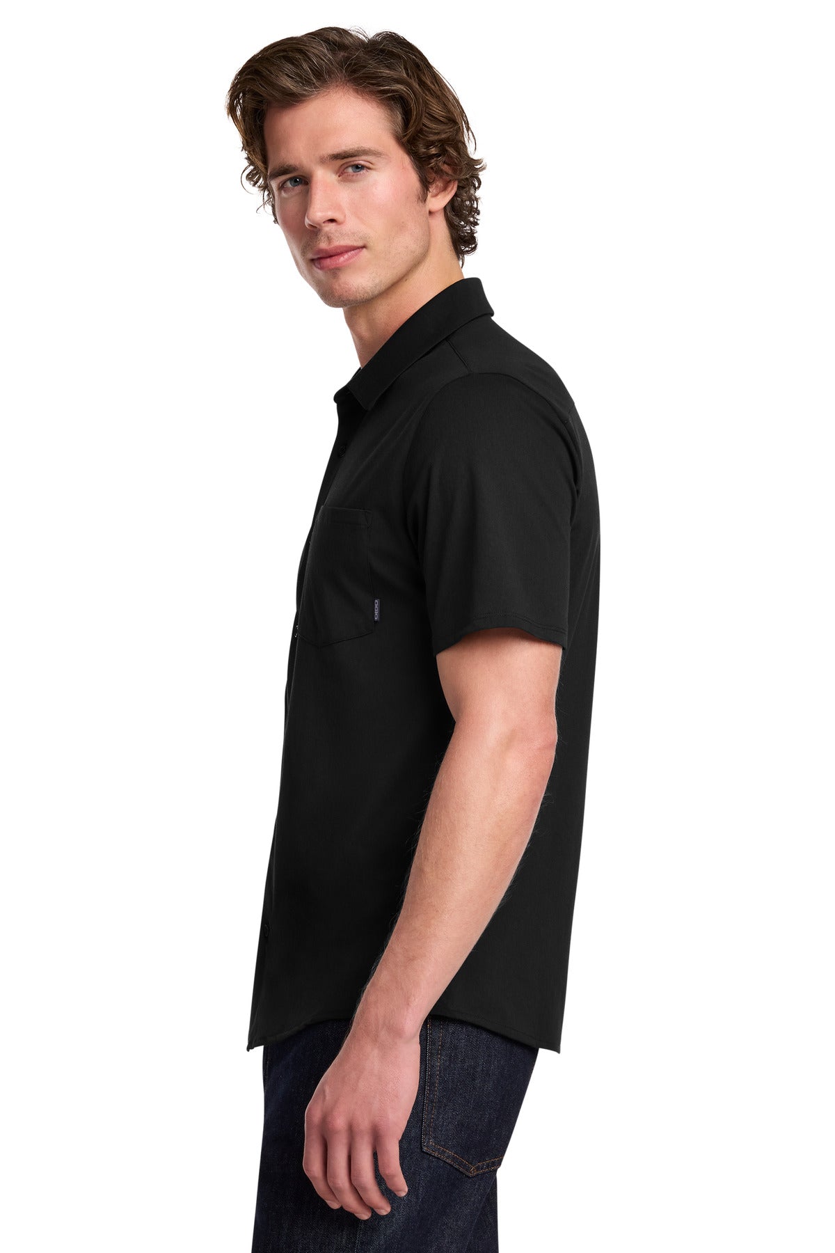 OGIO Extend Short Sleeve Button-Up OG160 - Blacktop - side