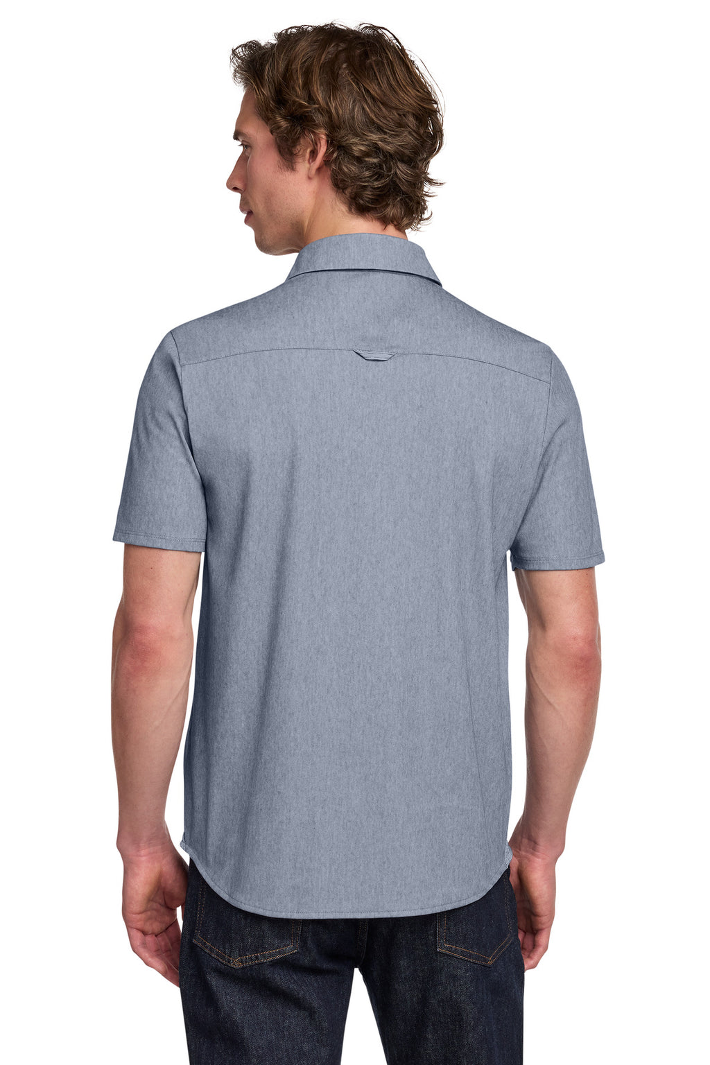 OGIO Extend Short Sleeve Button-Up OG160 - Deep Blue Heather - back