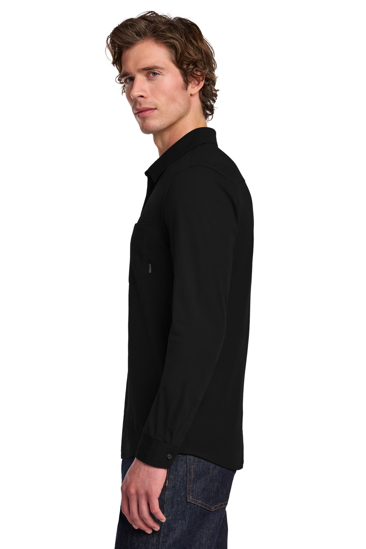 OGIO Extend Long Sleeve Button-Up OG161 - Blacktop - side
