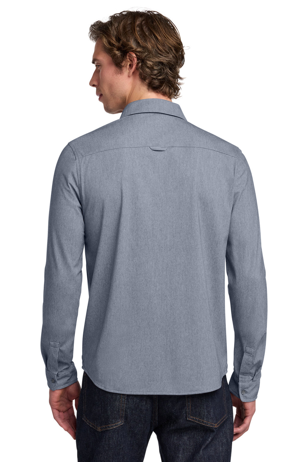 OGIO Extend Long Sleeve Button-Up OG161 - Deep Blue Heather - back