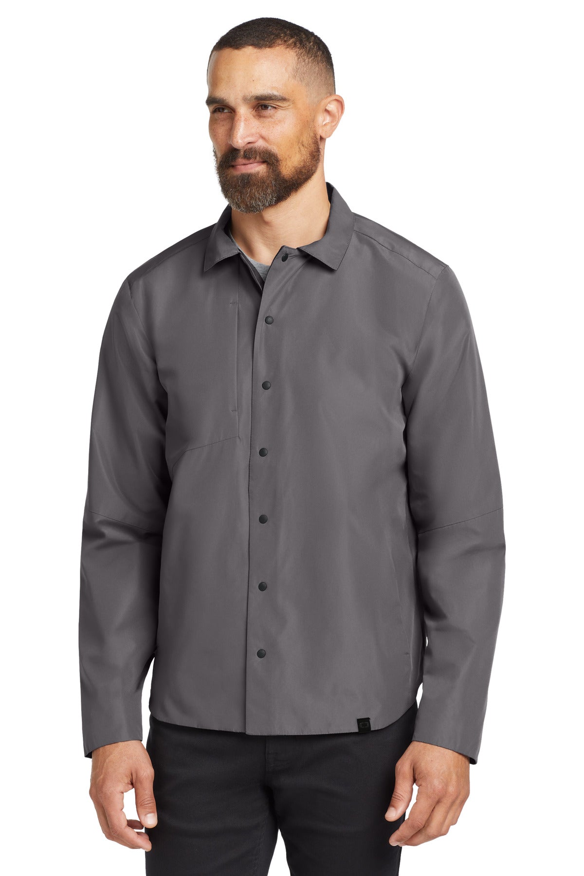 OGIO Reverse Shirt Jacket. OG754 - Gear Grey - front