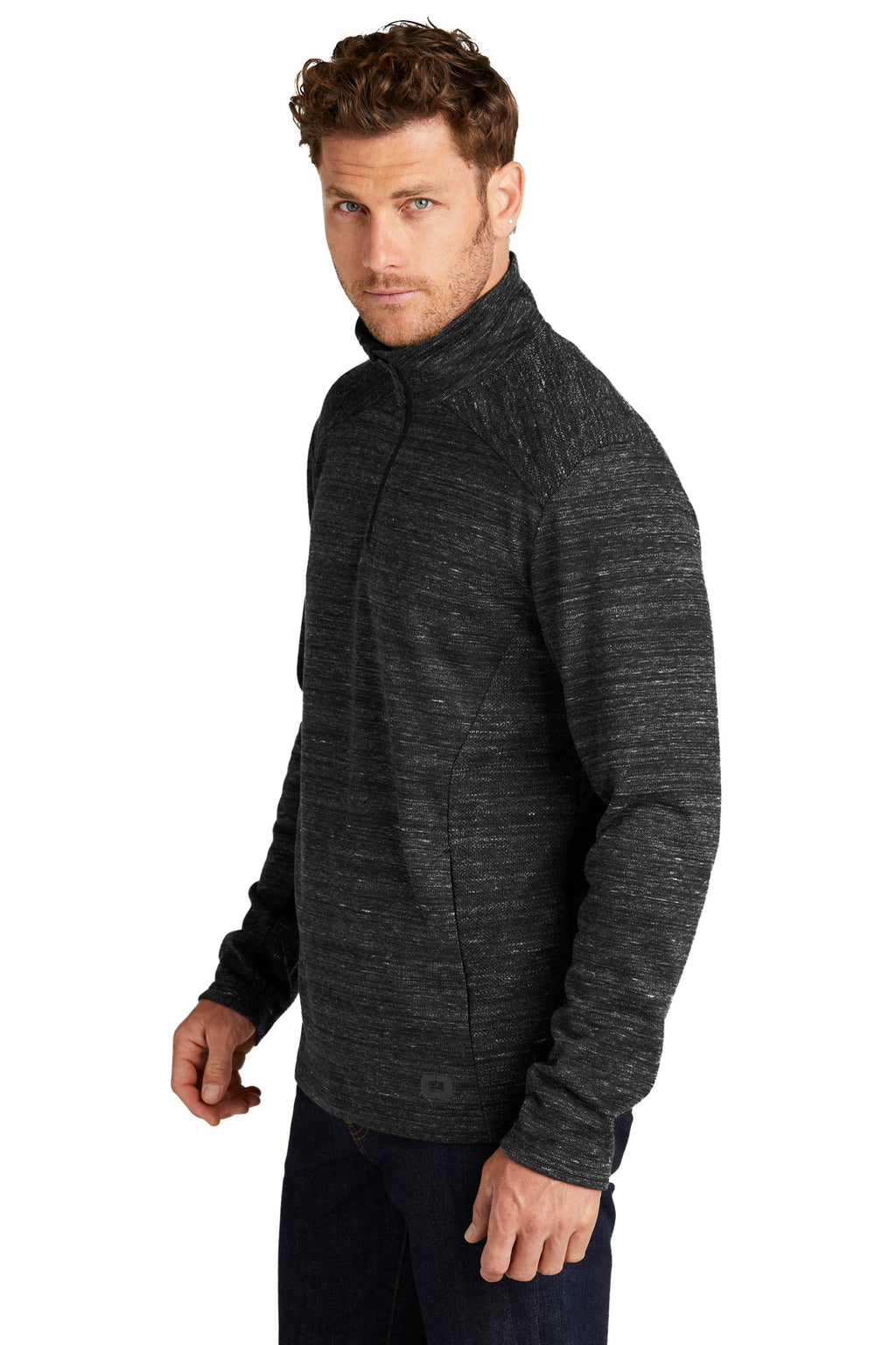 OGIO Flux 1/4-Zip OG823 - Blacktop Heather - three_q