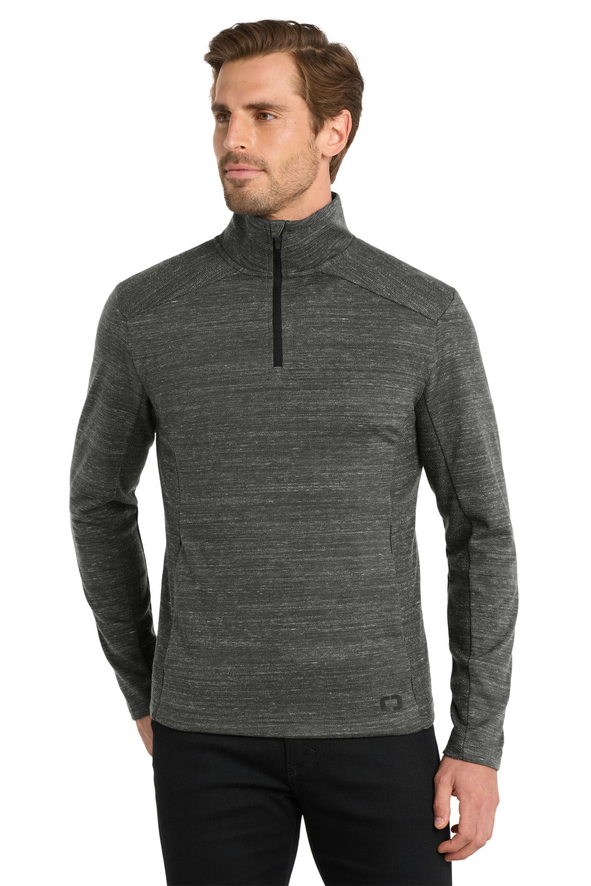 OGIO Flux 1/4-Zip OG823 - Tarmac Grey Heather - front