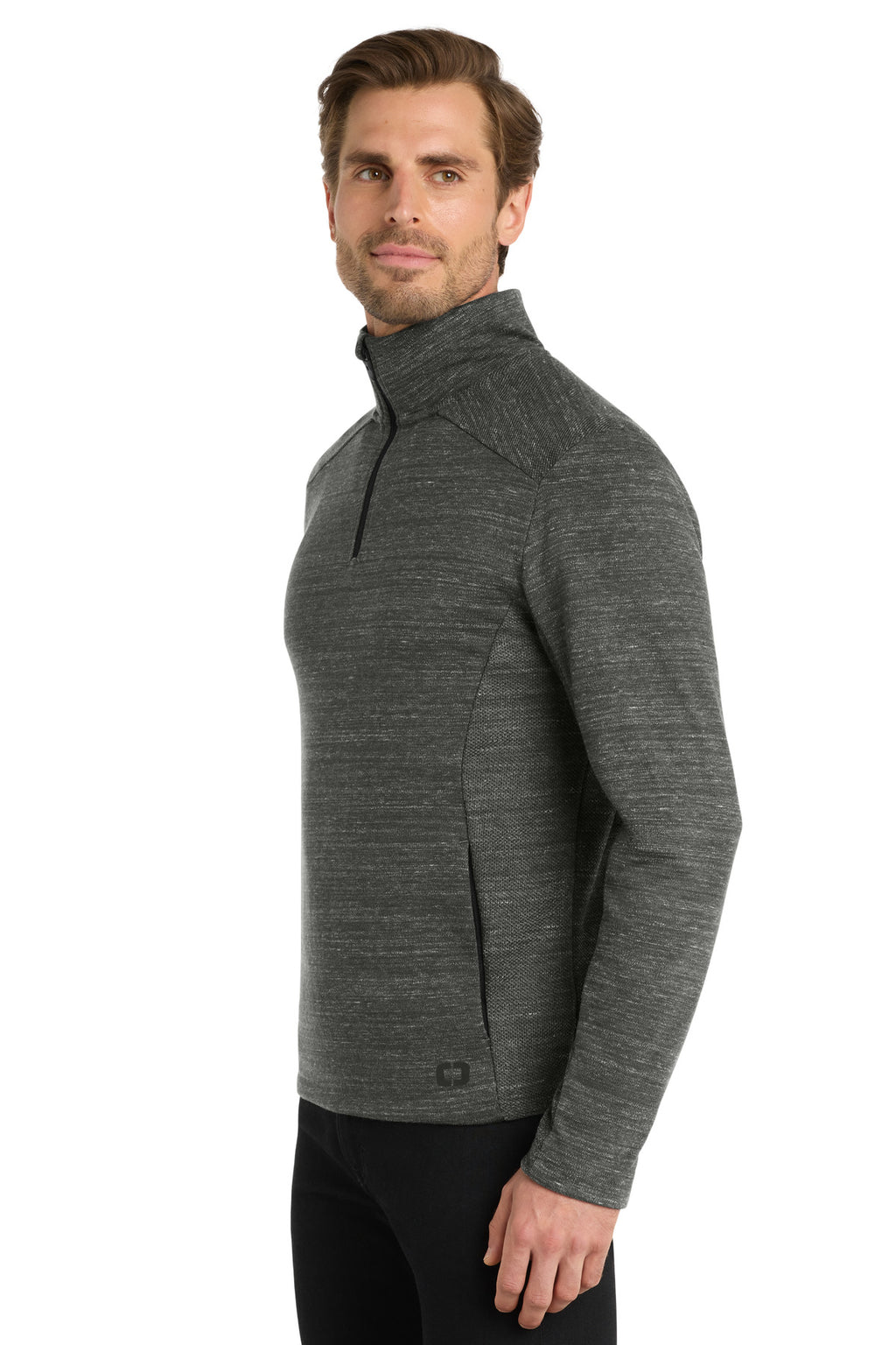 OGIO Flux 1/4-Zip OG823 - Tarmac Grey Heather - side