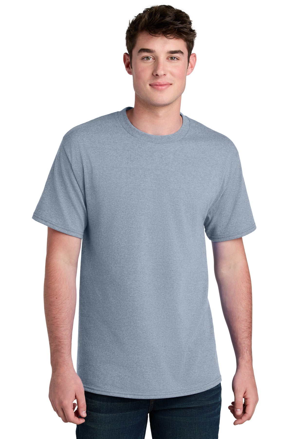 Port & Co Core Blend Recycled Tee PC01 - Athletic Heather - front
