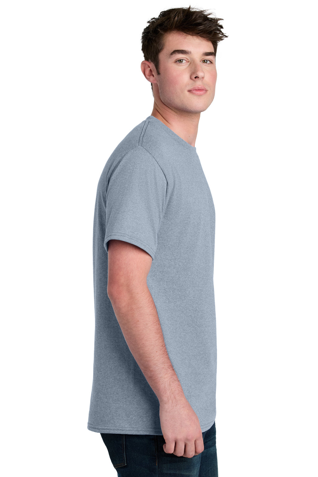 Port & Co Core Blend Recycled Tee PC01 - Athletic Heather - side