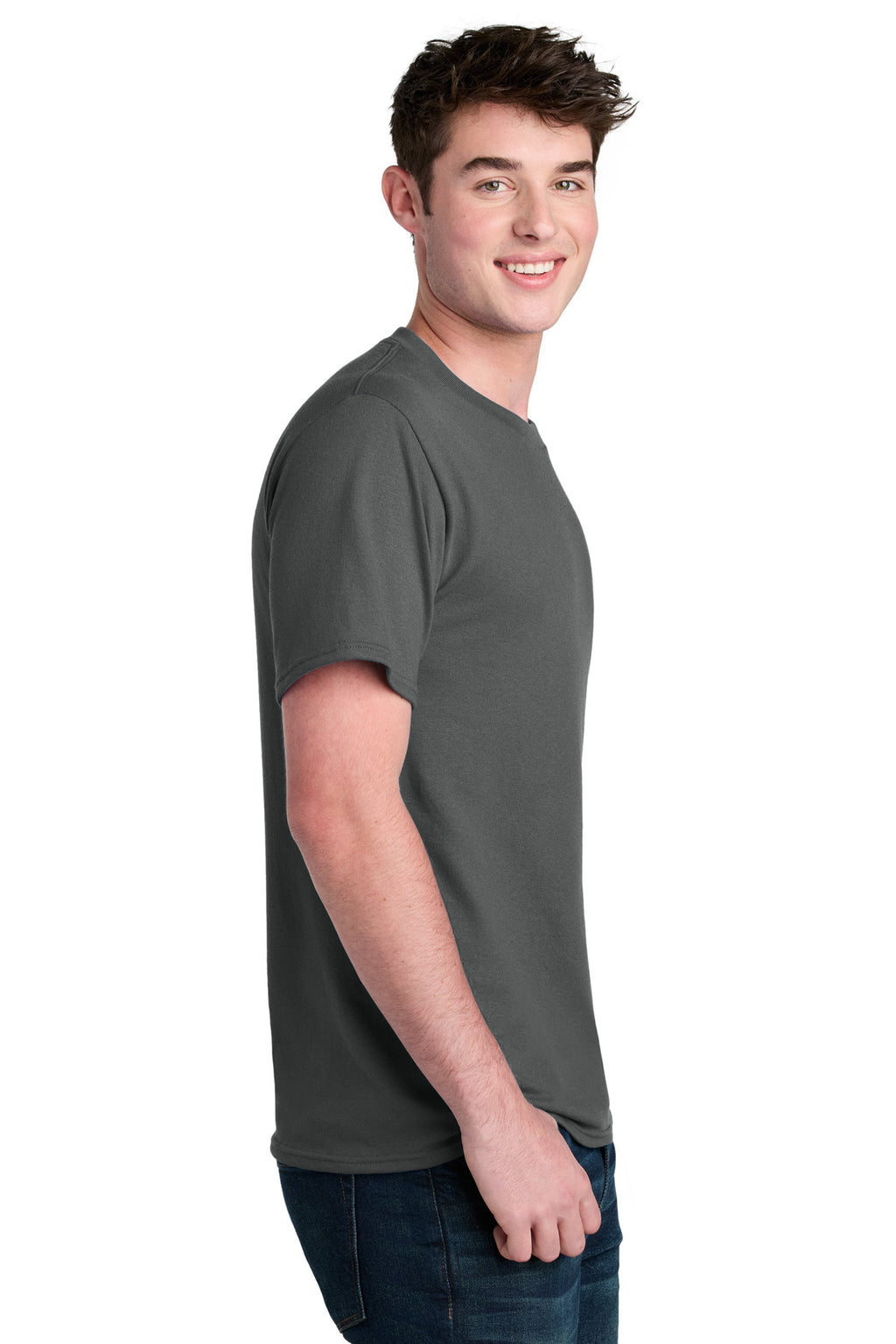 Port & Co Core Blend Recycled Tee PC01 - Charcoal - side