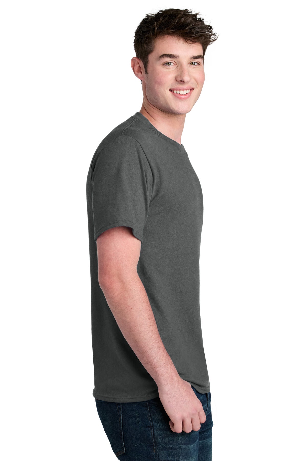 Port & Co Core Blend Recycled Tee PC01 - Charcoal - side