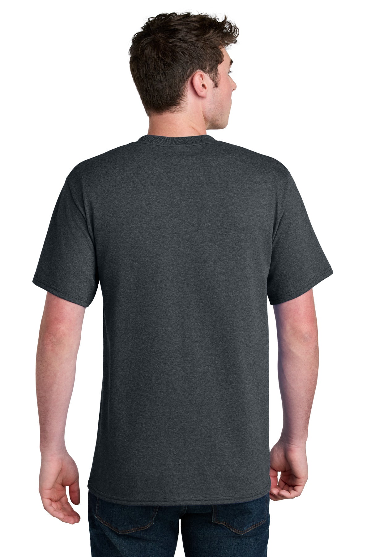 Port & Co Core Blend Recycled Tee PC01 - Dark Heather Grey - back