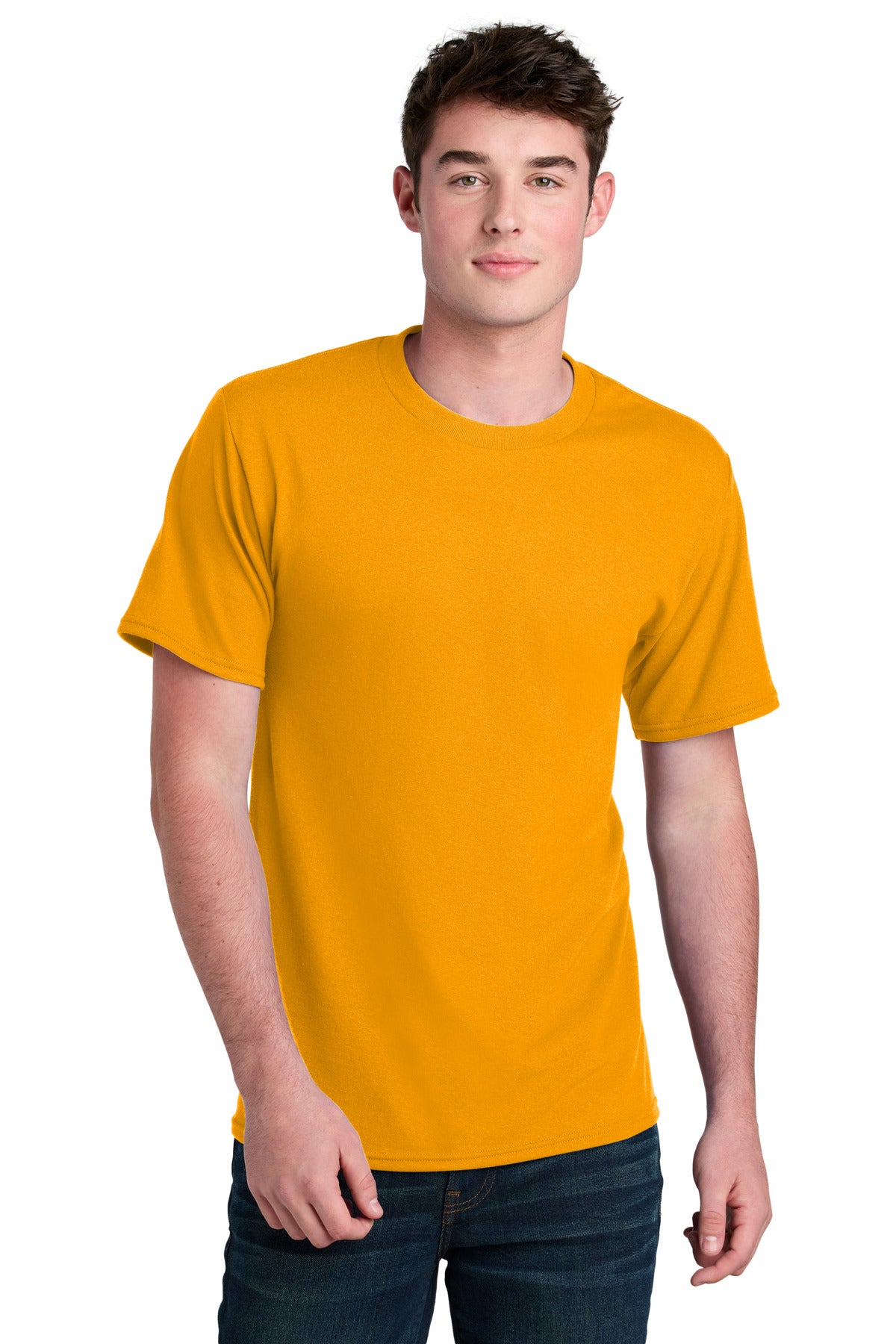 Port & Co Core Blend Recycled Tee PC01 - Gold - front
