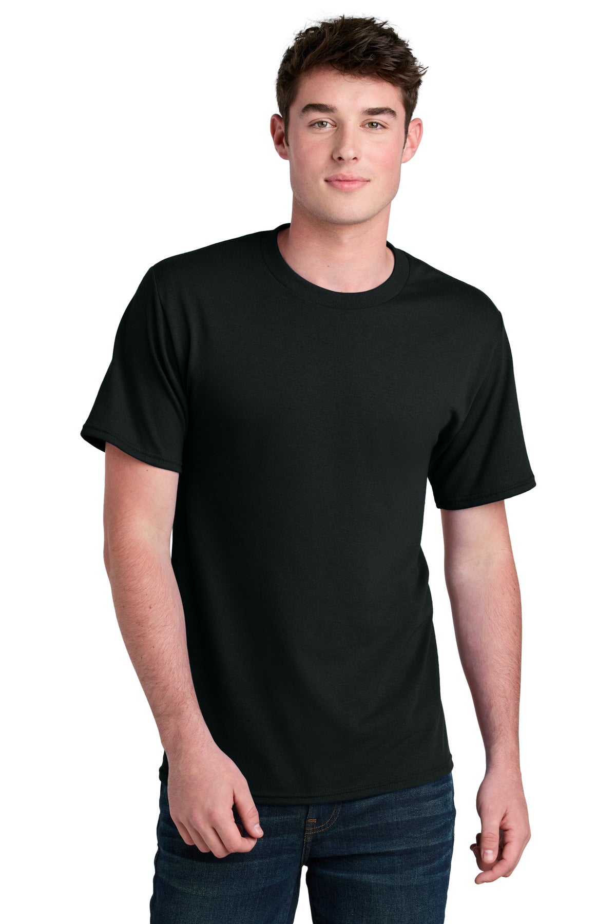 Port & Co Core Blend Recycled Tee PC01 - Jet Black - front
